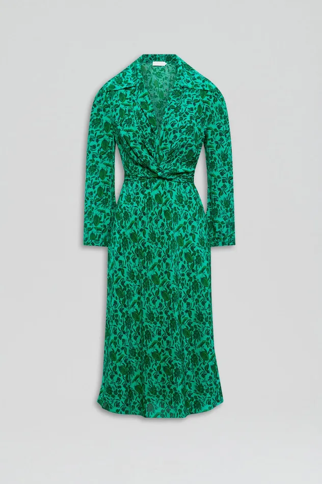 Women Scanlan Theodore SILK BOTANICAL DRESS VERDE Dresses Women Scanlan Theodore SILK BOTANICAL DRESS VERDE Dresses