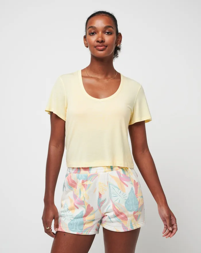 Women Shirts and Tops TravisMathew HERMOSA BEACH TISSUE TOP Heather Pale Banana Women Shirts and Tops TravisMathew HERMOSA BEACH TISSUE TOP Heather Pale Banana