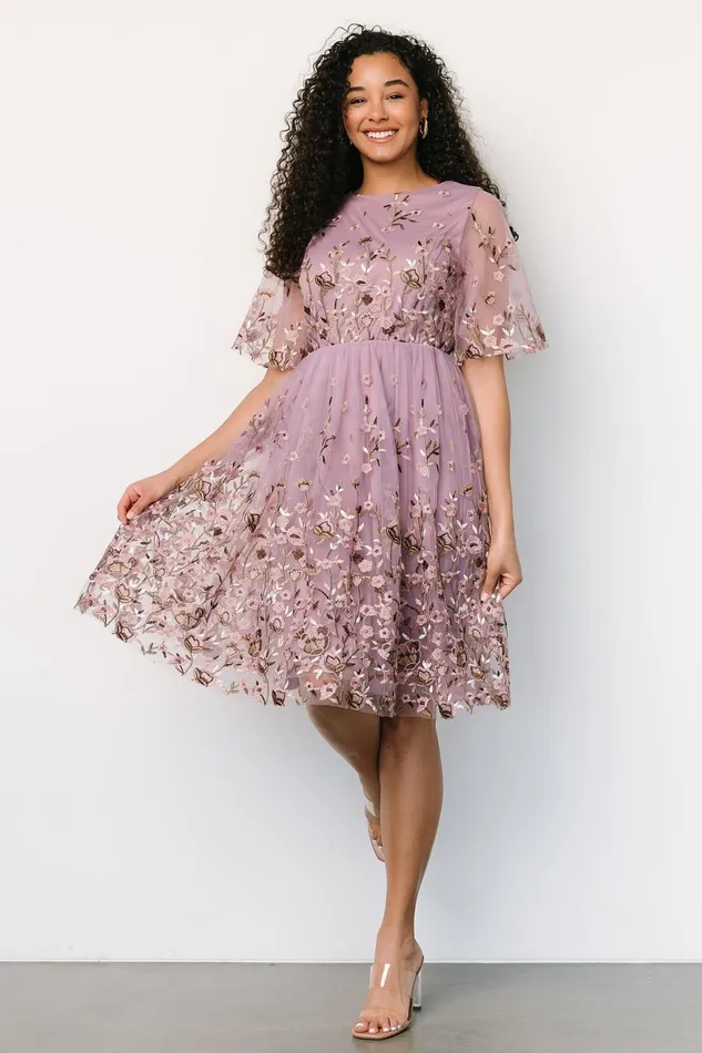 Women Short Dresses Baltic Born Duchess Tulle Dress Lilac Garden