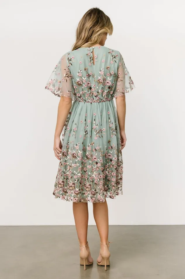 Women Short Dresses Baltic Born Duchess Tulle Dress Sage Garden Women Short Dresses Baltic Born Duchess Tulle Dress Sage Garden