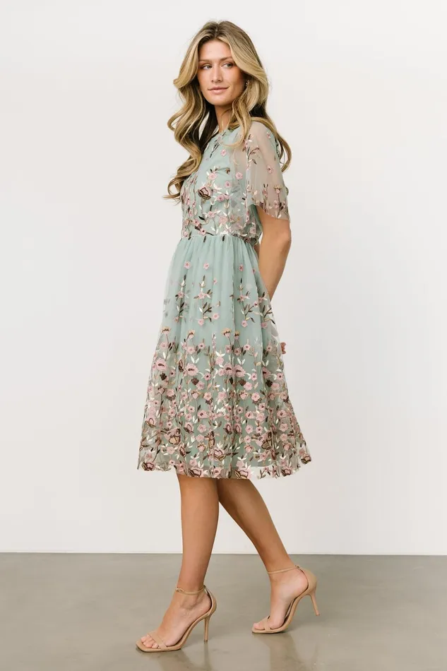 Women Short Dresses Baltic Born Duchess Tulle Dress Sage Garden Women Short Dresses Baltic Born Duchess Tulle Dress Sage Garden
