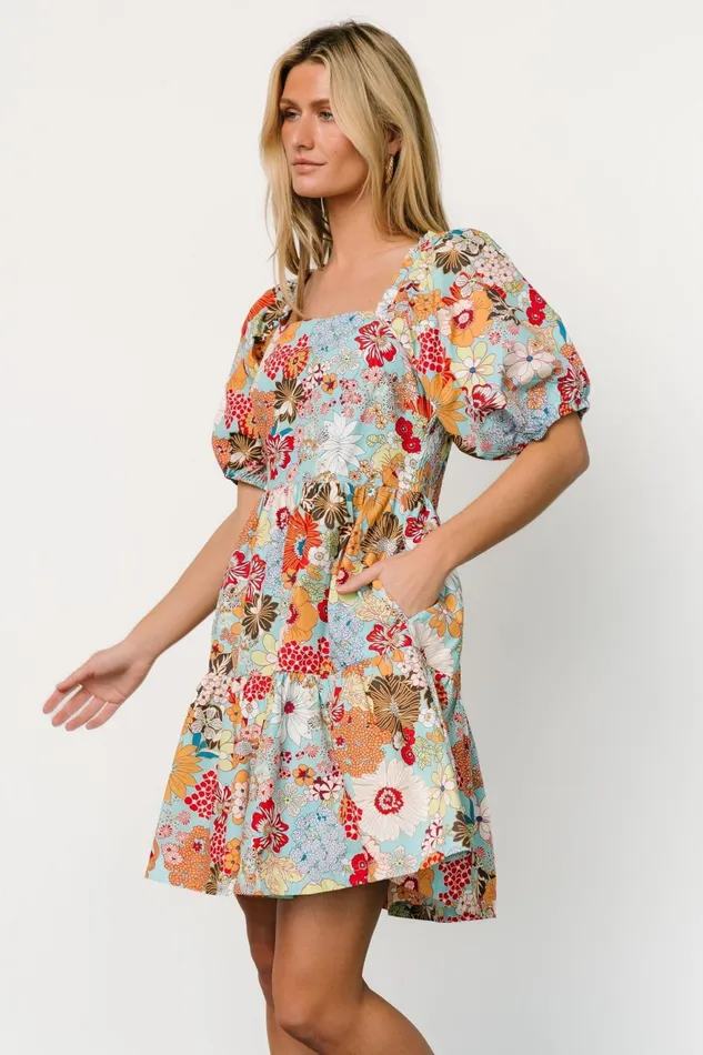 Women Short Dresses Baltic Born Kallie Puff Sleeve Short Dress Multi Print Women Short Dresses Baltic Born Kallie Puff Sleeve Short Dress Multi Print