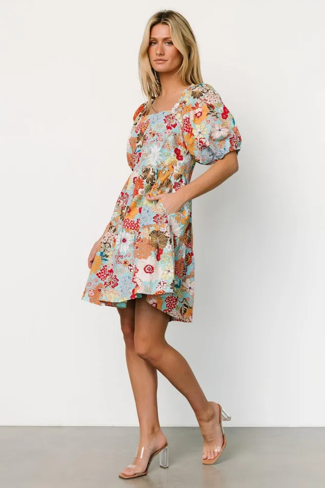 Women Short Dresses Baltic Born Kallie Puff Sleeve Short Dress Multi Print Women Short Dresses Baltic Born Kallie Puff Sleeve Short Dress Multi Print