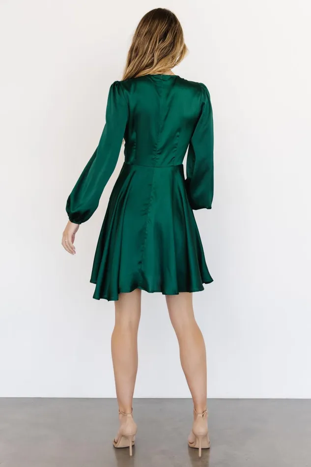 Women Short Dresses Baltic Born Woodbury Satin Mini Dress Green