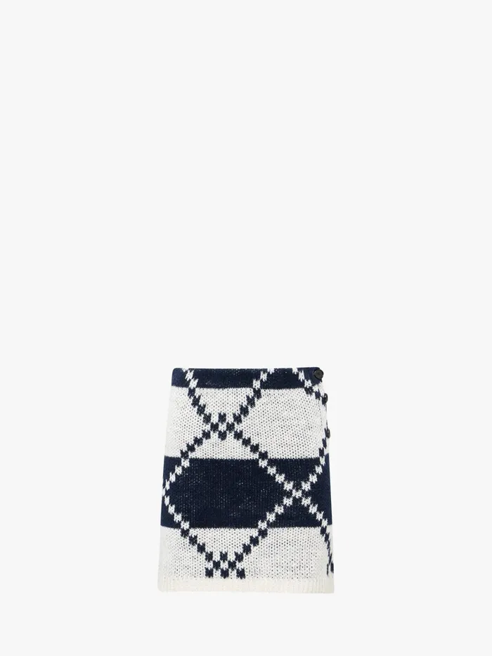 Women Skirts JW Anderson FAIRISLE MINI SKIRT Off Whitenavy