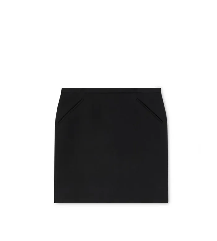 Women Skirts Tom Ford Double Cady Stretch Mini Skirt Black
