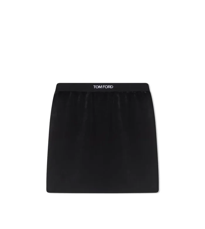 Women Skirts Tom Ford Lightweight Velvet Signature Skirt Black