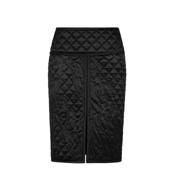 Women Skirts Tom Ford Quilted Silk Satin Pencil Skirt Black
