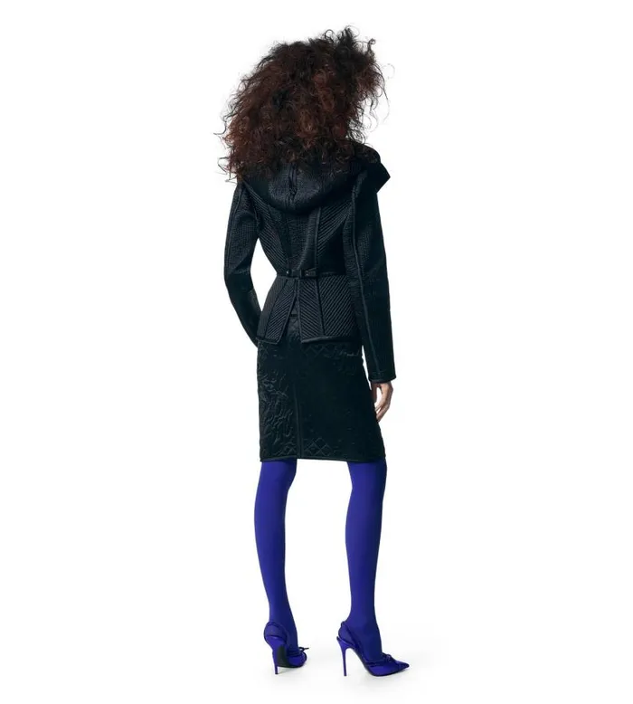 Women Skirts Tom Ford Quilted Silk Satin Pencil Skirt Black