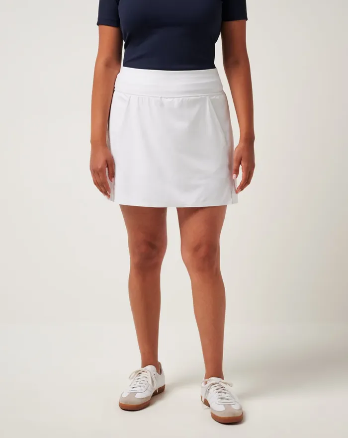 Women Skorts and Skirts TravisMathew GAME SET MATCH MOVEKNIT SKORT White