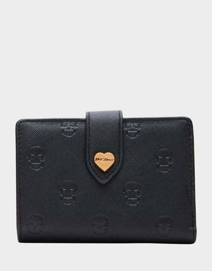 Women SKULLICIOUS BIFOLD WALLET BLACK Betsey Johnson