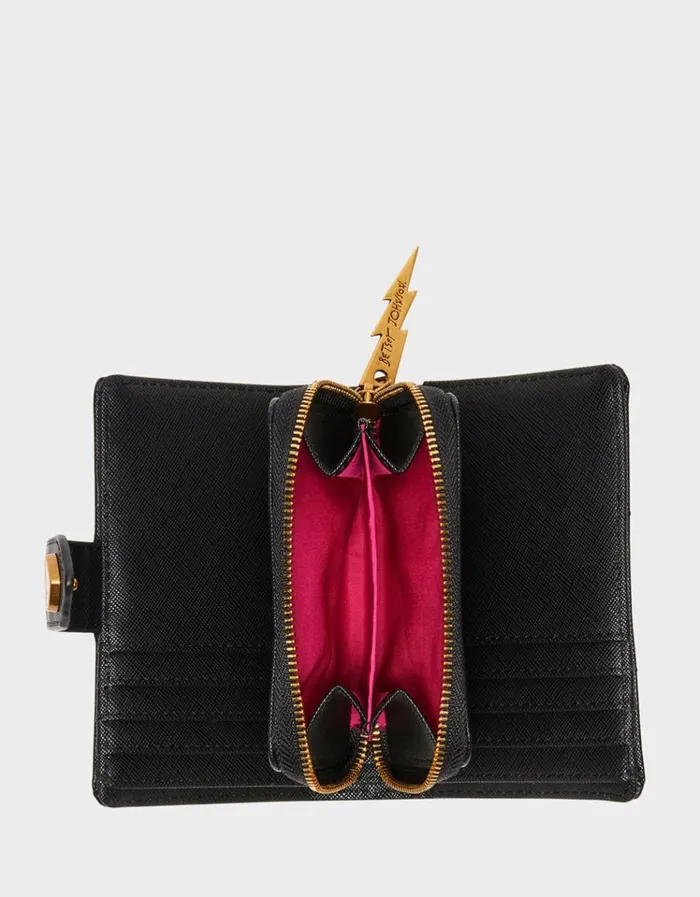 Women SKULLICIOUS BIFOLD WALLET BLACK Betsey Johnson Women SKULLICIOUS BIFOLD WALLET BLACK Betsey Johnson