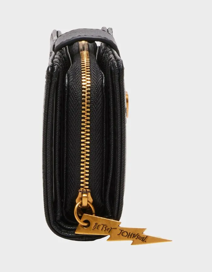 Women SKULLICIOUS BIFOLD WALLET BLACK Betsey Johnson Women SKULLICIOUS BIFOLD WALLET BLACK Betsey Johnson