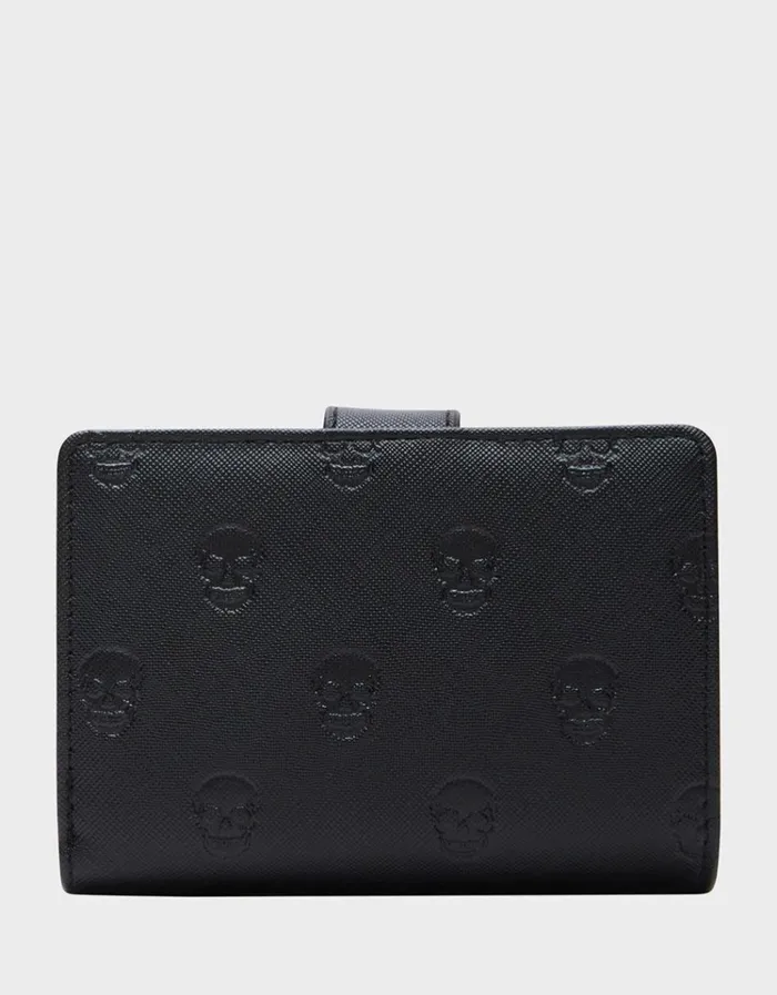 Women SKULLICIOUS BIFOLD WALLET BLACK Betsey Johnson Women SKULLICIOUS BIFOLD WALLET BLACK Betsey Johnson