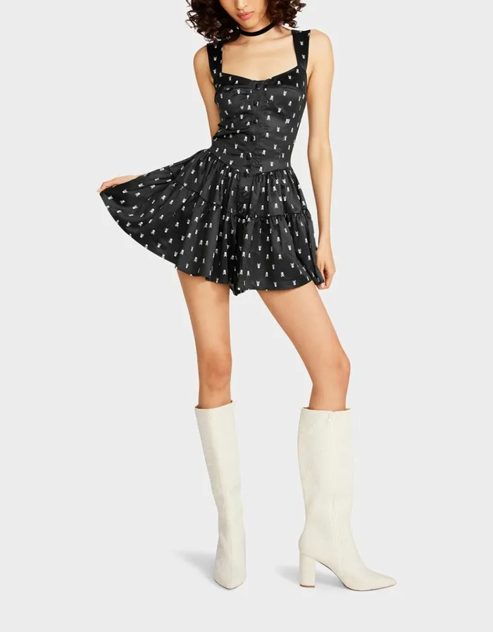 Women SKULLTASTIC ROMPER BLACK Betsey Johnson