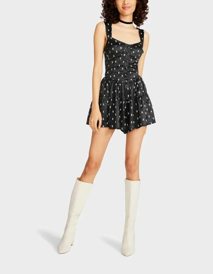 Women SKULLTASTIC ROMPER BLACK Betsey Johnson