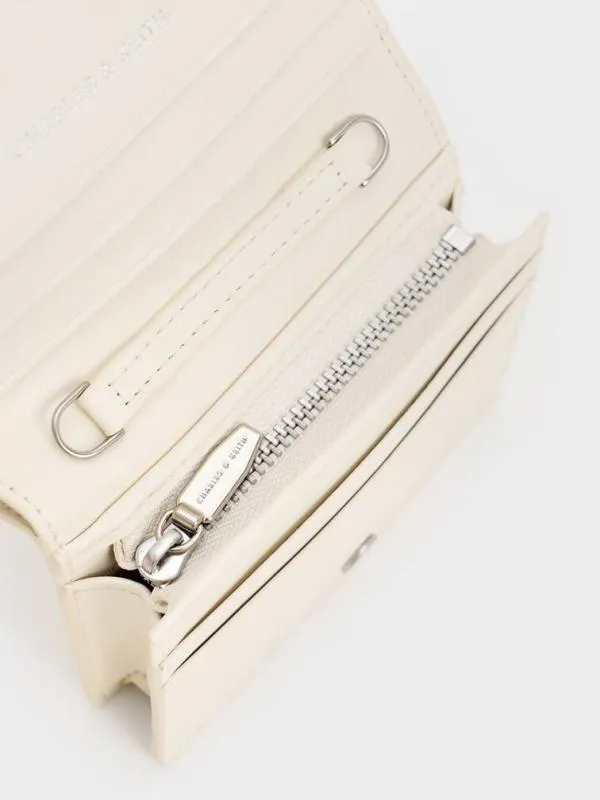Women Sloane ChainHandle Wallet 8211 Cream CHARLES and KEITH Wallets On Chain