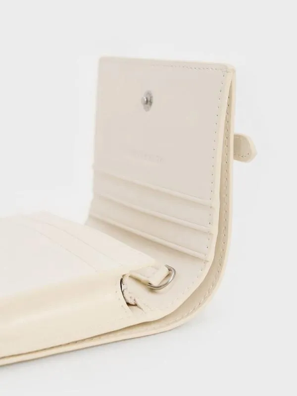Women Sloane ChainHandle Wallet 8211 Cream CHARLES and KEITH Wallets On Chain