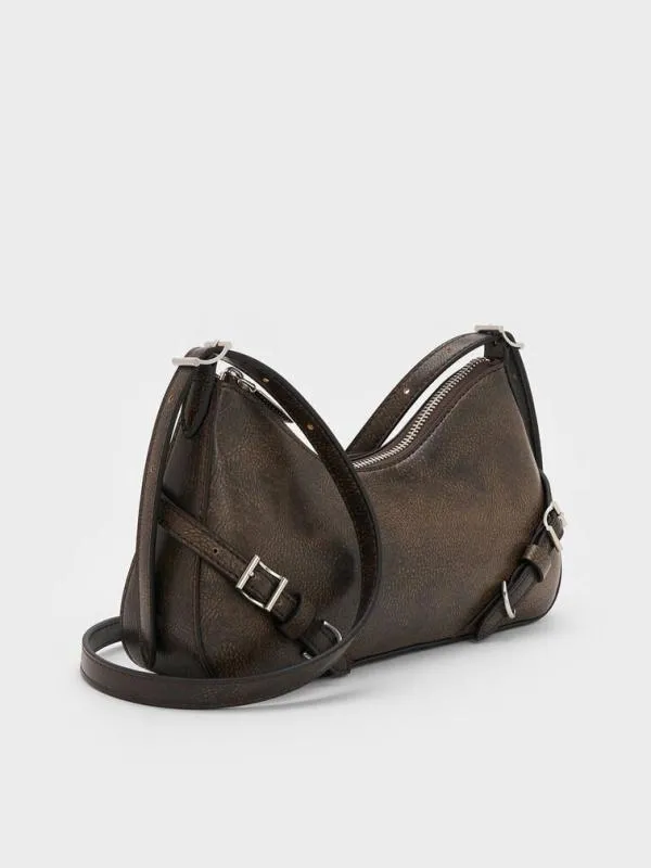 Women Sloane Shoulder Bag 8211 Dark Brown CHARLES and KEITH Shoulder Bags