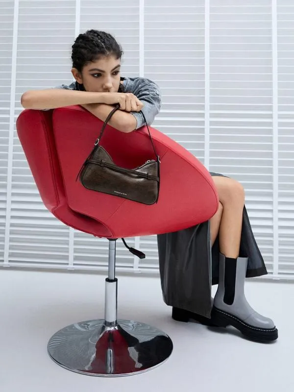 Women Sloane Shoulder Bag 8211 Dark Brown CHARLES and KEITH Shoulder Bags