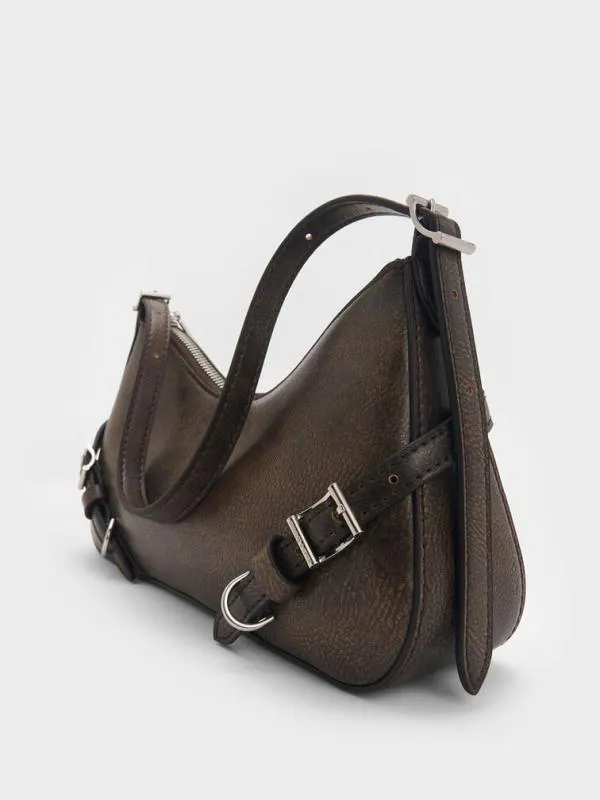Women Sloane Shoulder Bag 8211 Dark Brown CHARLES and KEITH Shoulder Bags