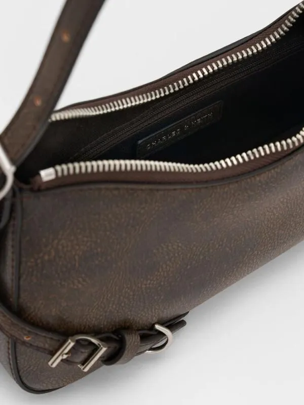 Women Sloane Shoulder Bag 8211 Dark Brown CHARLES and KEITH Shoulder Bags