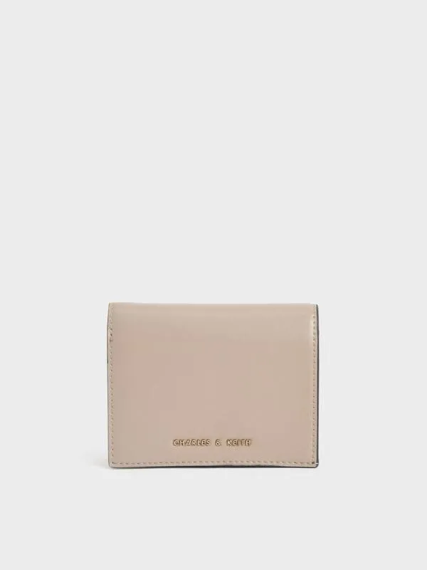 Women Snap Button Mini Short Wallet 8211 Sand CHARLES and KEITH Small Wallets