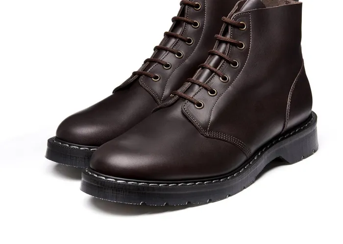 Women Solovair Astronaut Boots Brown Greasy 6 Eye Astronaut Boot
