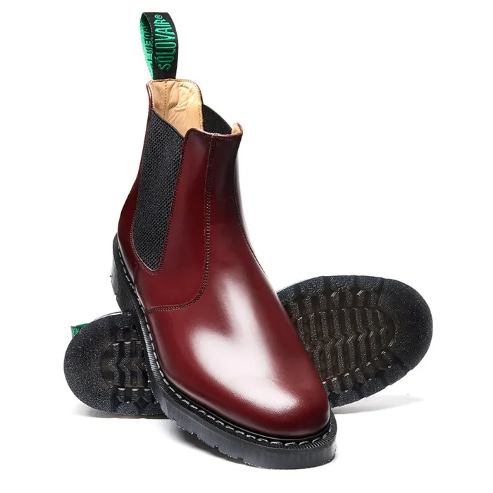 Women Solovair Dealer Boots Oxblood HiShine Dealer Boot