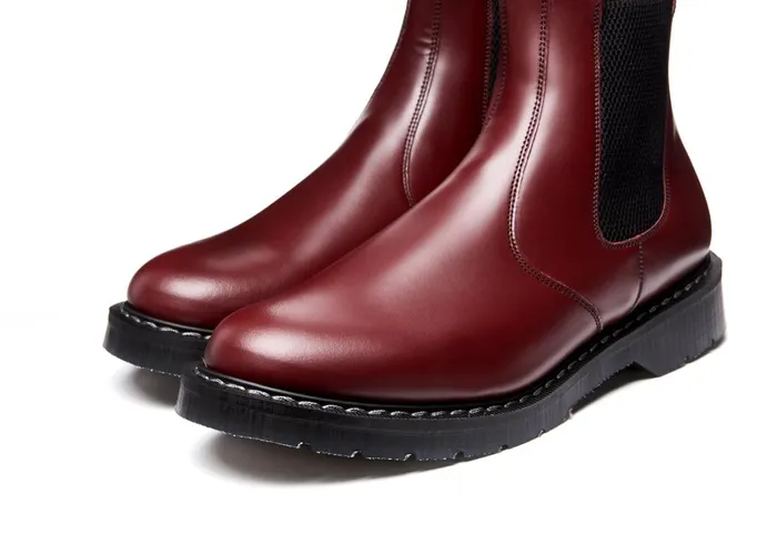 Women Solovair Dealer Boots Oxblood HiShine Dealer Boot