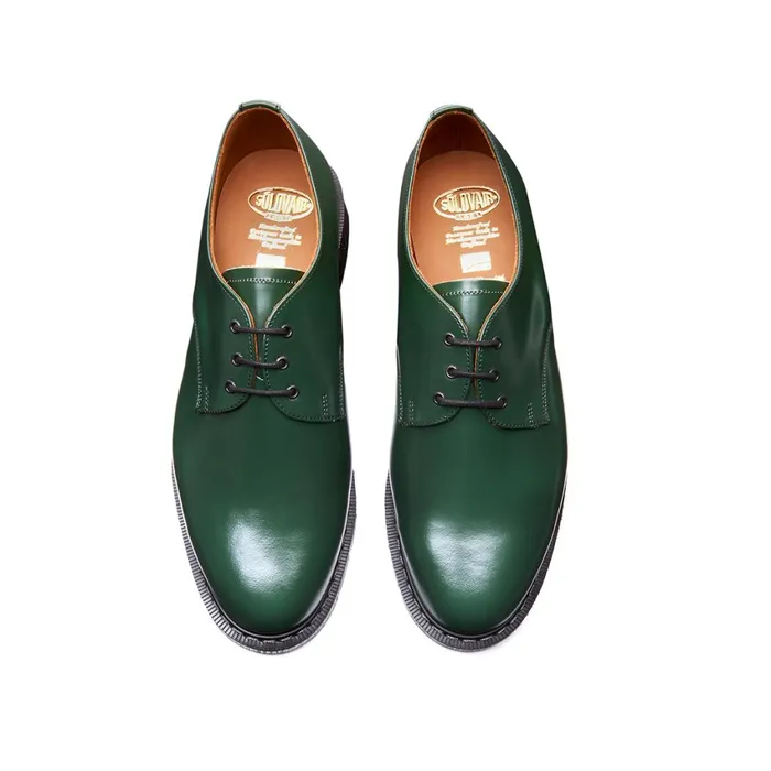 Women Solovair Gibson Shoes Green HiShine Gibson Shoe