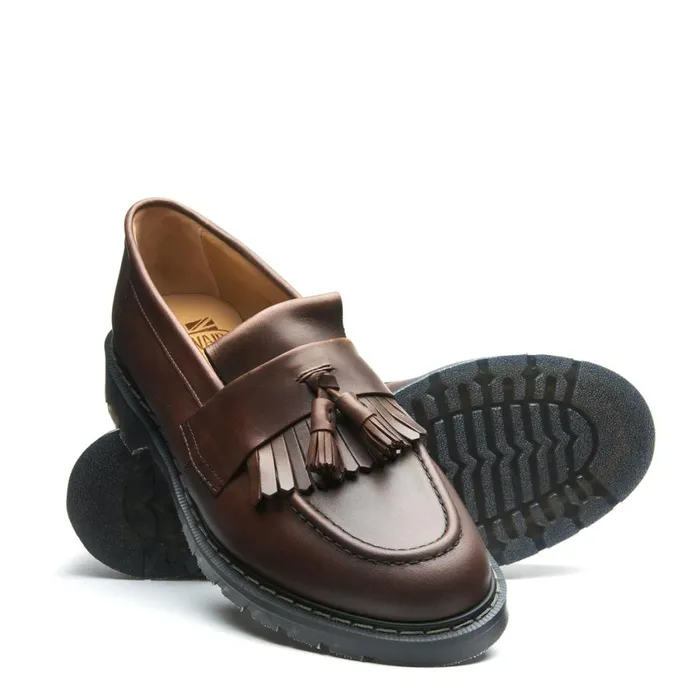 Women Solovair Loafers Gaucho Crazy Horse Tassel Loafer