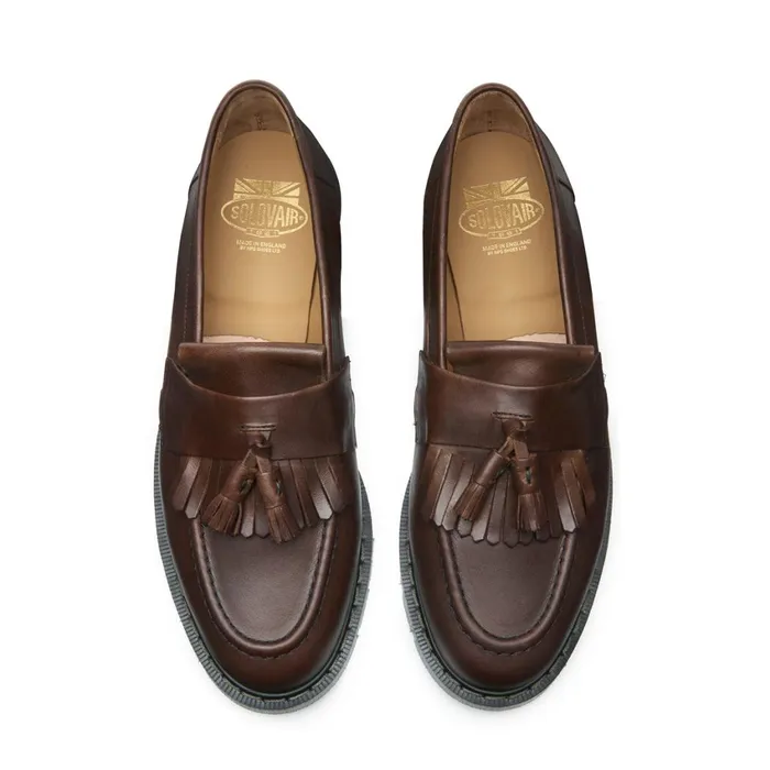 Women Solovair Loafers Gaucho Crazy Horse Tassel Loafer
