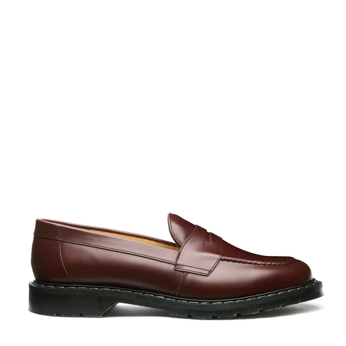 Women Solovair Loafers Oxblood HiShine Penny Loafer