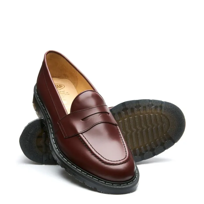 Women Solovair Loafers Oxblood HiShine Penny Loafer