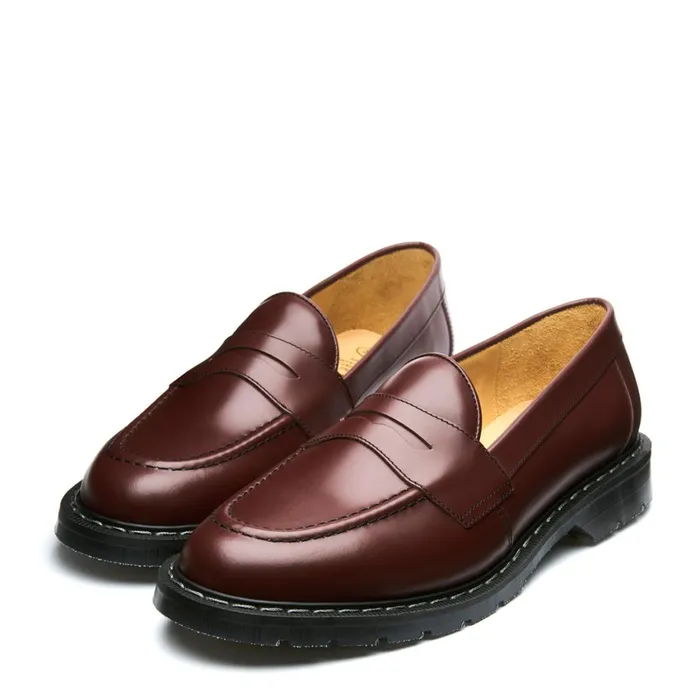 Women Solovair Loafers Oxblood HiShine Penny Loafer