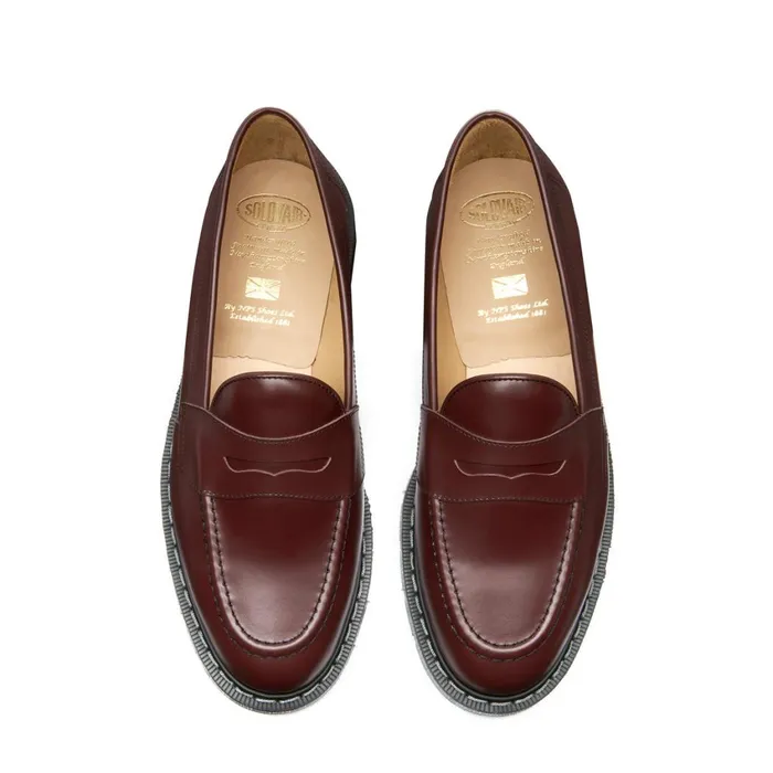 Women Solovair Loafers Oxblood HiShine Penny Loafer