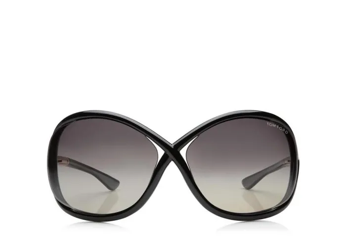 Women SUNGLASSES Tom Ford Polarized Whitney Oversized Sunglasses Black