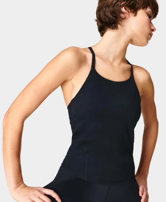 Women Super Soft Yoga Vest Black Sweaty Betty Vest Tops