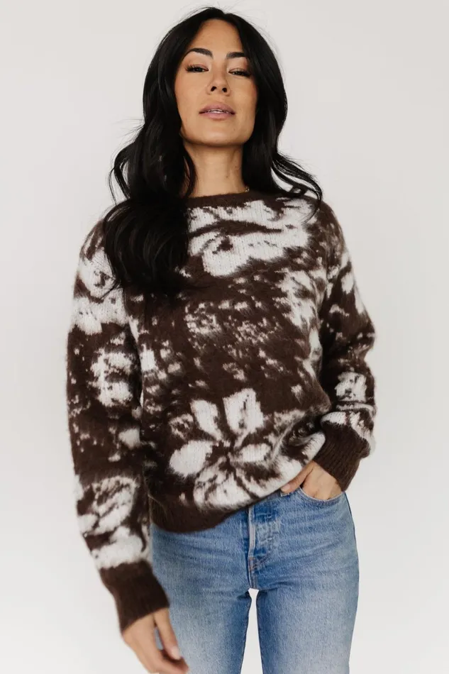 Women Sweaters Baltic Born Fairbanks Sweater Brown Print