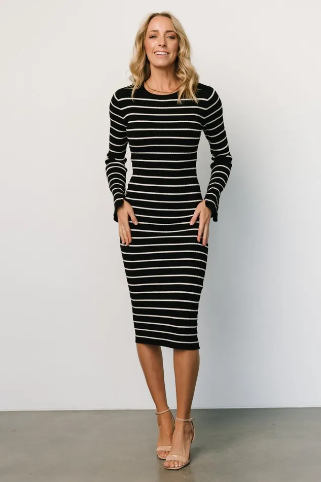Women Sweaters Baltic Born Iggy Sweater Dress Black Ivory