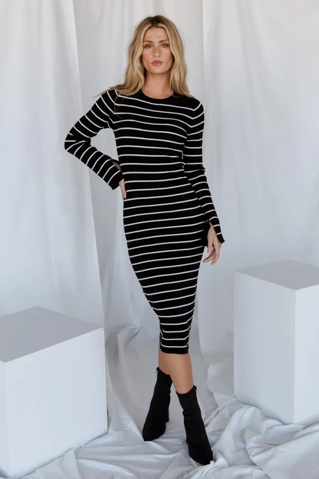 Women Sweaters Baltic Born Iggy Sweater Dress Black Ivory