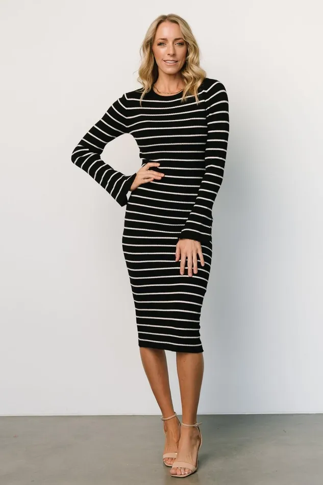Women Sweaters Baltic Born Iggy Sweater Dress Black Ivory