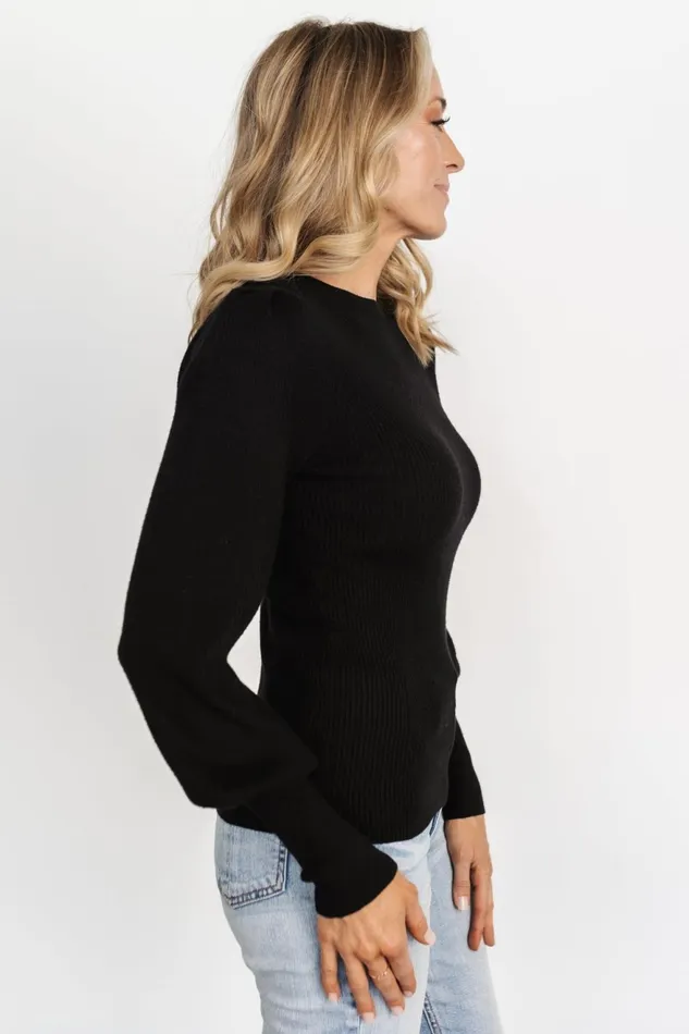 Women Sweaters Baltic Born Lilou Rib Knit Sweater Black Women Sweaters Baltic Born Lilou Rib Knit Sweater Black