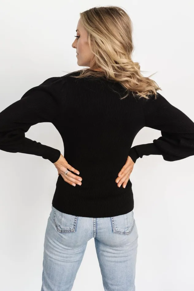 Women Sweaters Baltic Born Lilou Rib Knit Sweater Black Women Sweaters Baltic Born Lilou Rib Knit Sweater Black
