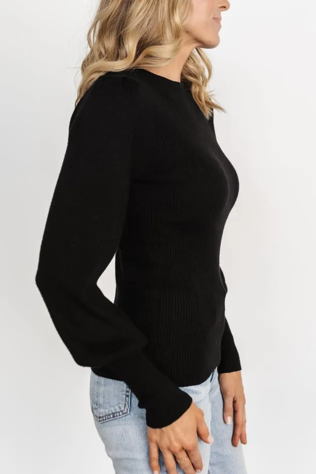 Women Sweaters Baltic Born Lilou Rib Knit Sweater Black Women Sweaters Baltic Born Lilou Rib Knit Sweater Black