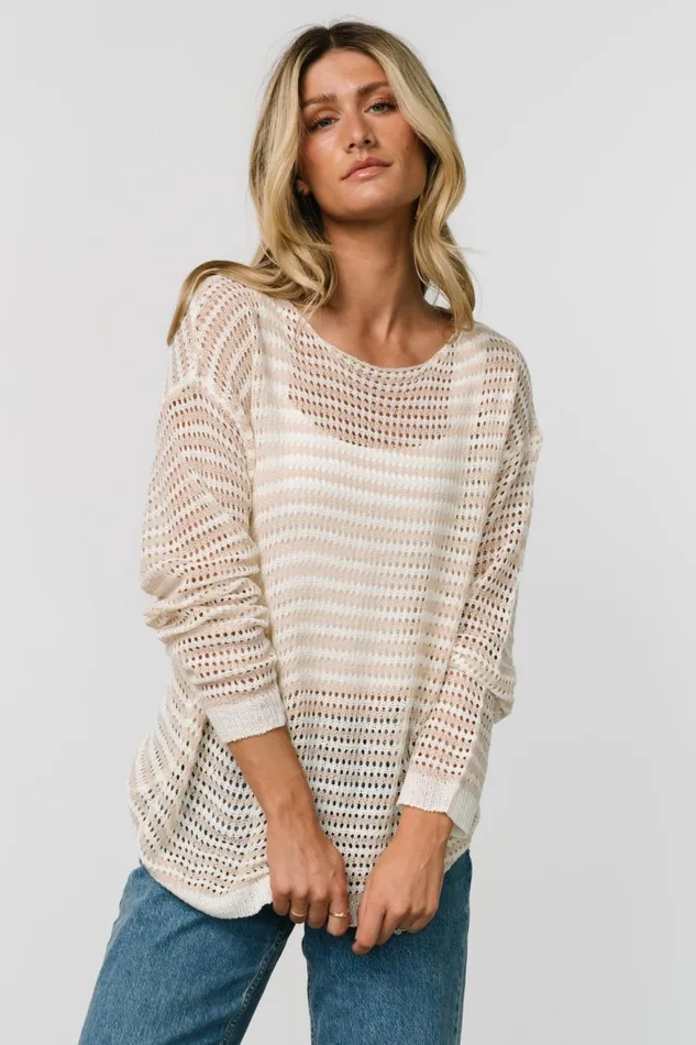 Women Sweaters Baltic Born Valissa Open Knit Top White Sand