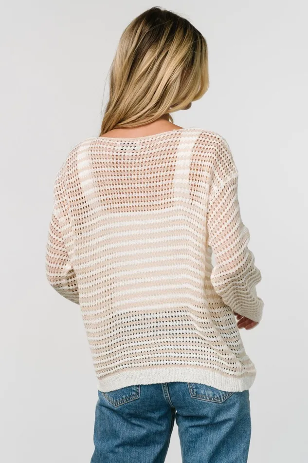 Women Sweaters Baltic Born Valissa Open Knit Top White Sand