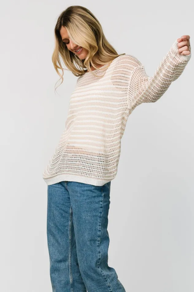 Women Sweaters Baltic Born Valissa Open Knit Top White Sand