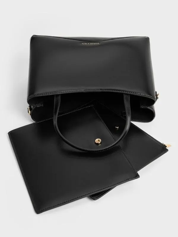 Women Sybill Tote Bag 8211 Black CHARLES and KEITH Tote Bags